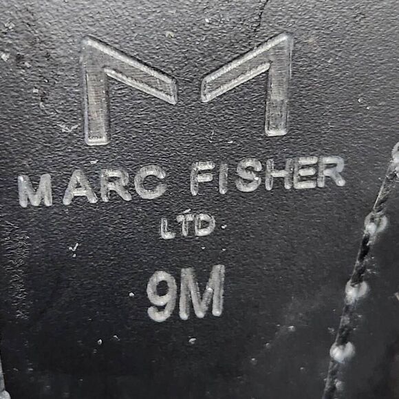 Marc Fisher MlAlva bootie black croc embossed leather block heel size 9 - Picture 8 of 10